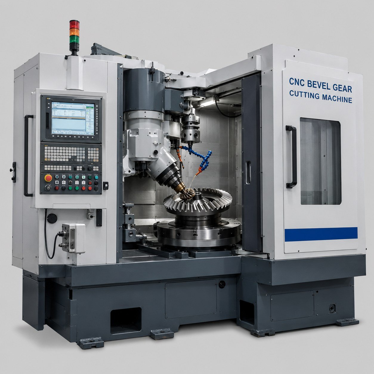 CNC bevel gear cutting machine in operation CNC bevel gear cutting machine in operation